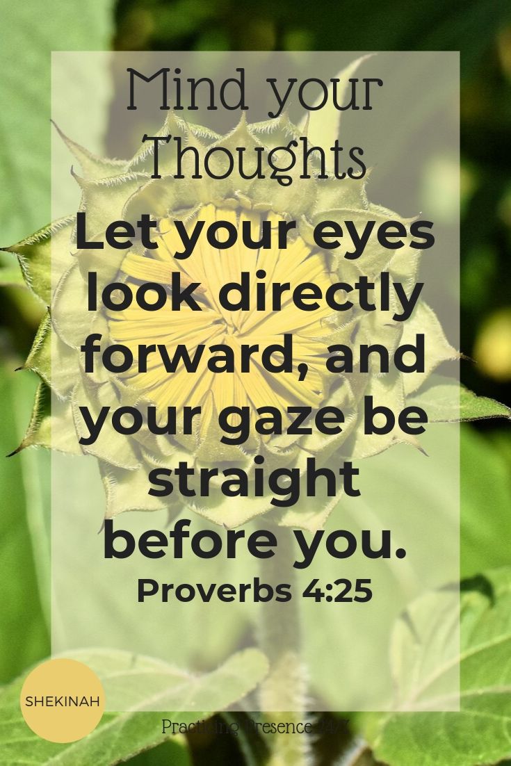 Let your eyes look directly forward, and your gaze be straight before you. Proverbs 4:25